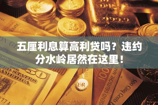 武汉五厘利息算高利贷吗？违约分水岭居然在这里！