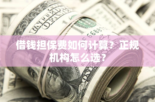 武汉借钱担保费如何计算？正规机构怎么选？