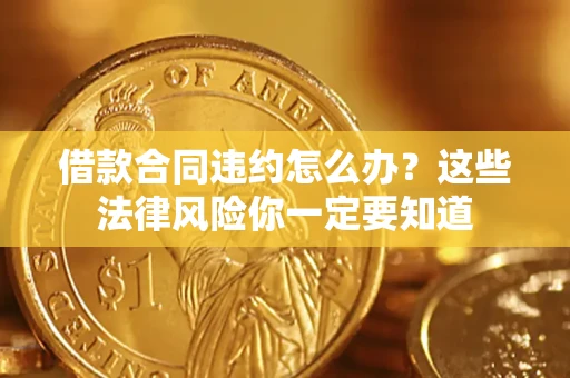 武汉借款合同违约怎么办？这些法律风险你一定要知道